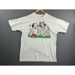 Vintage 90s Dalmation Puppy Dog Graphic TShirt XL 2 Sided Print